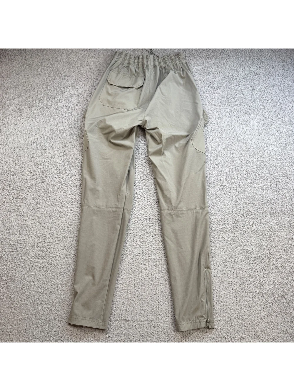 Represent 247 Cargo Pants S Taupe Beige Ripstop Techwear Utility Zip Hem Stretch